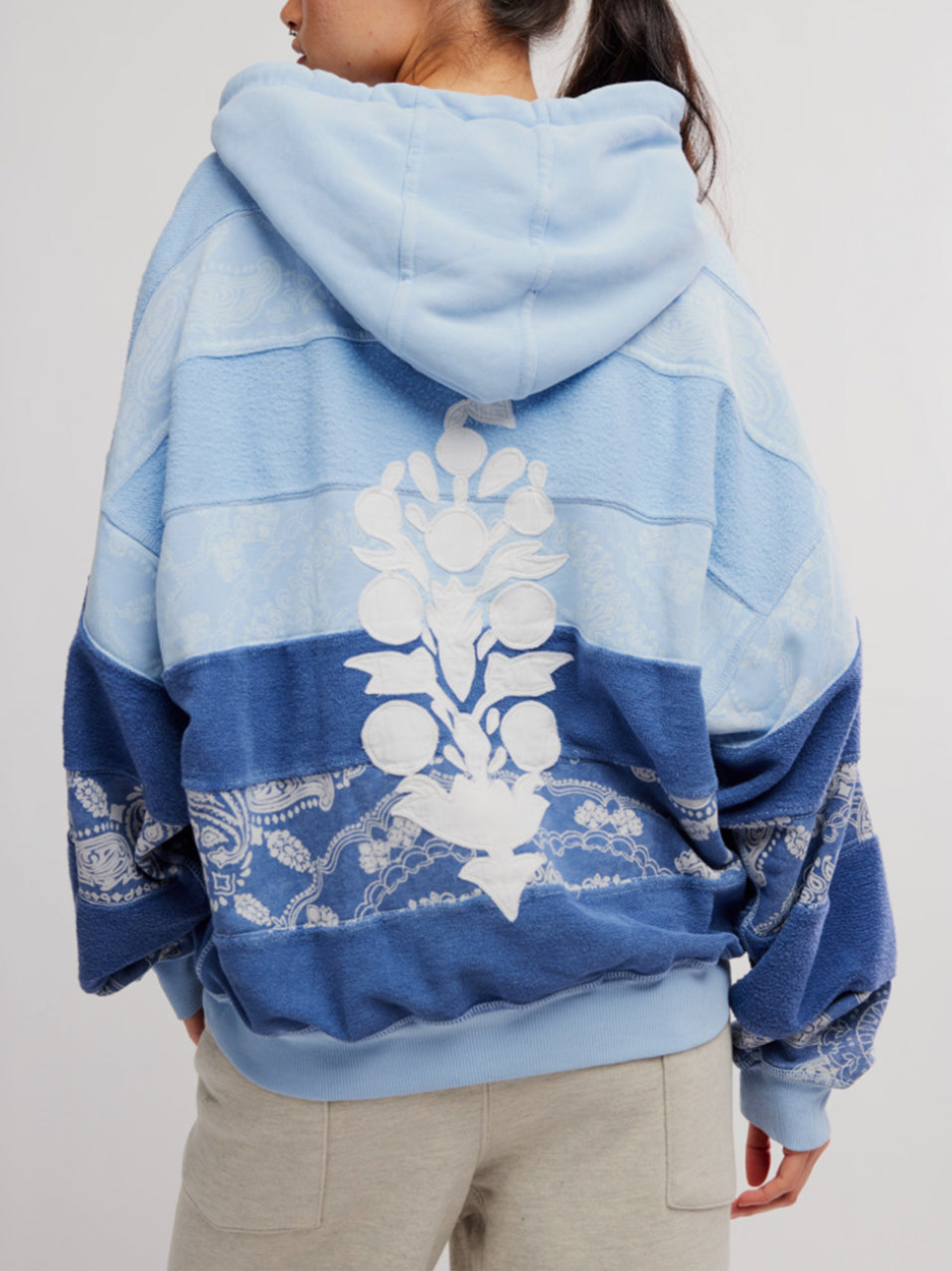 Final Call Bandana Logo Hoodie in Blue Indigo By Free People