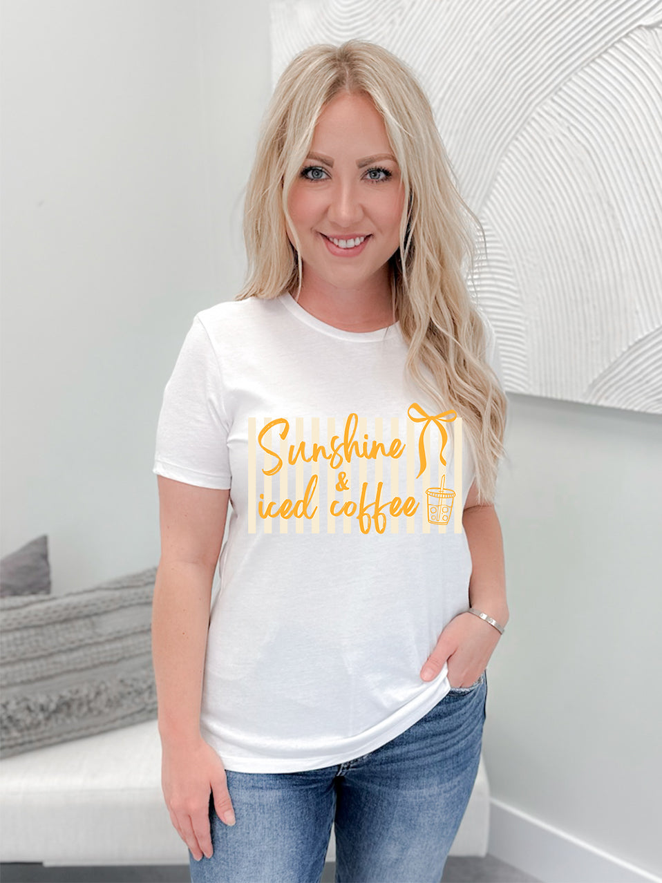 Sunshine & Iced Coffee Ladies Tee - M