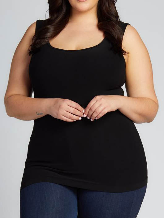 Curvy Bamboo Scoop Tank by C'est Moi