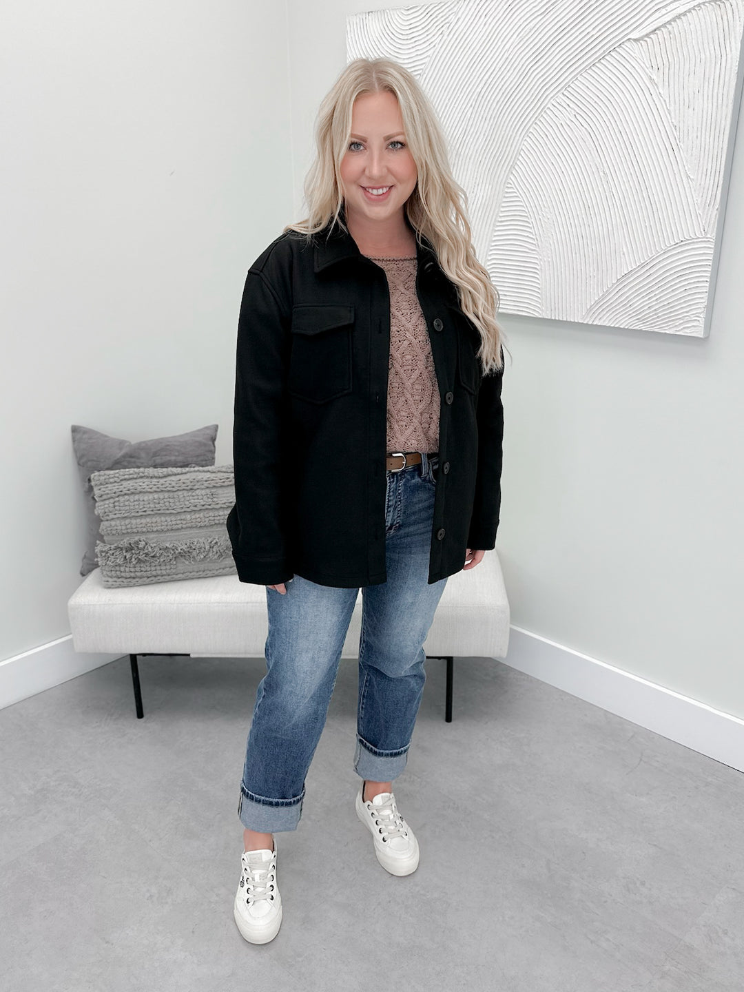 Autumn Shacket in Black