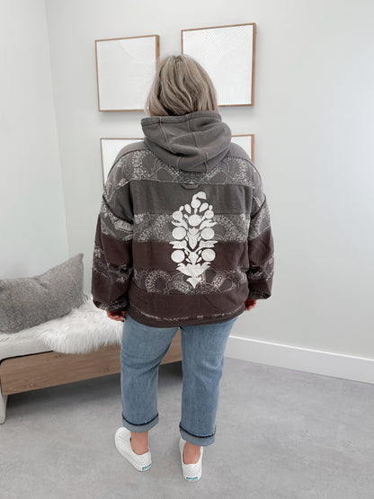Final Call Bandana Logo Hoodie in Chocolate By Free People