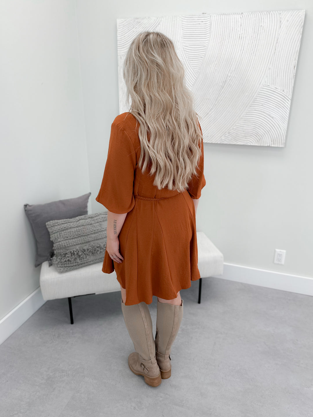 Janae Dress in Burnt Orange