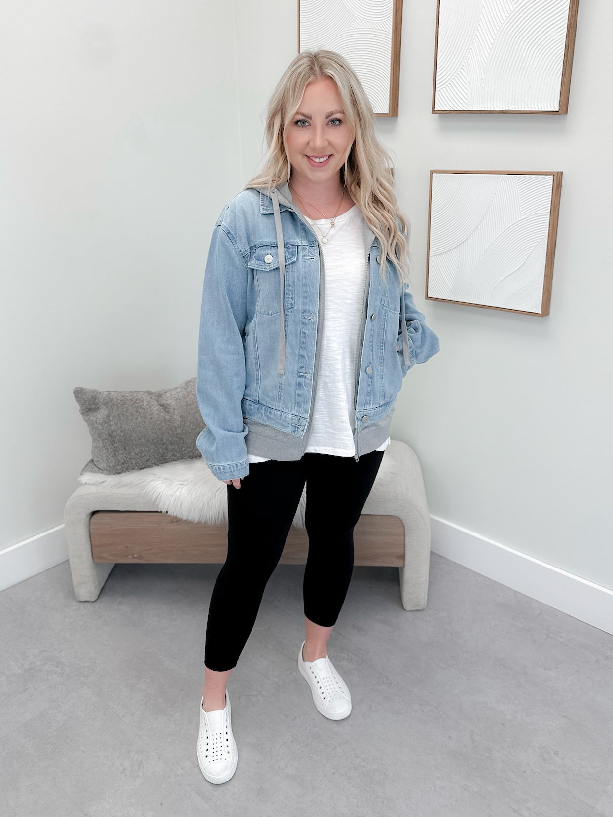 Darby Layered Look Denim Jacket by Risen
