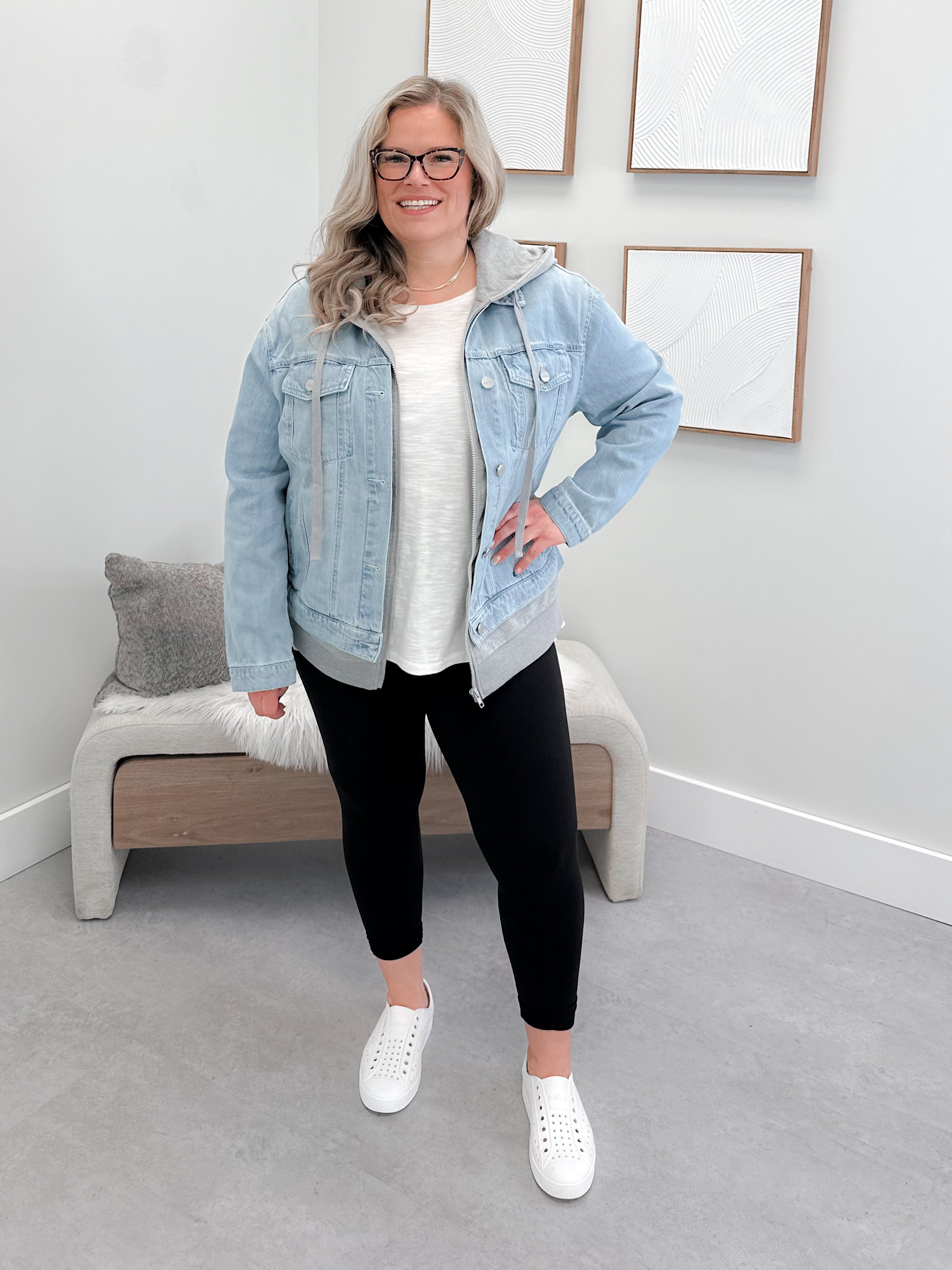 Darby Layered Look Denim Jacket by Risen