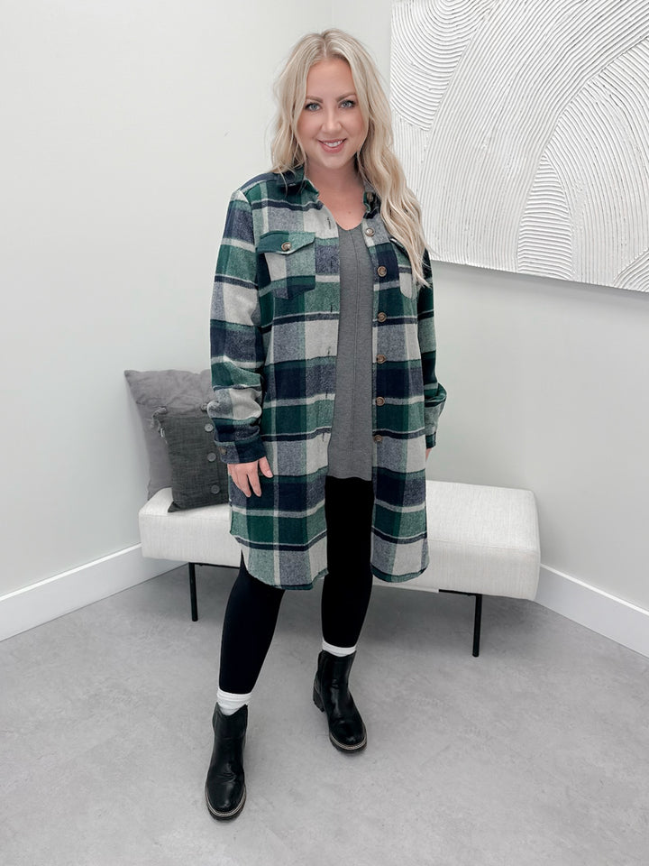 Brooklyn Shacket in Green