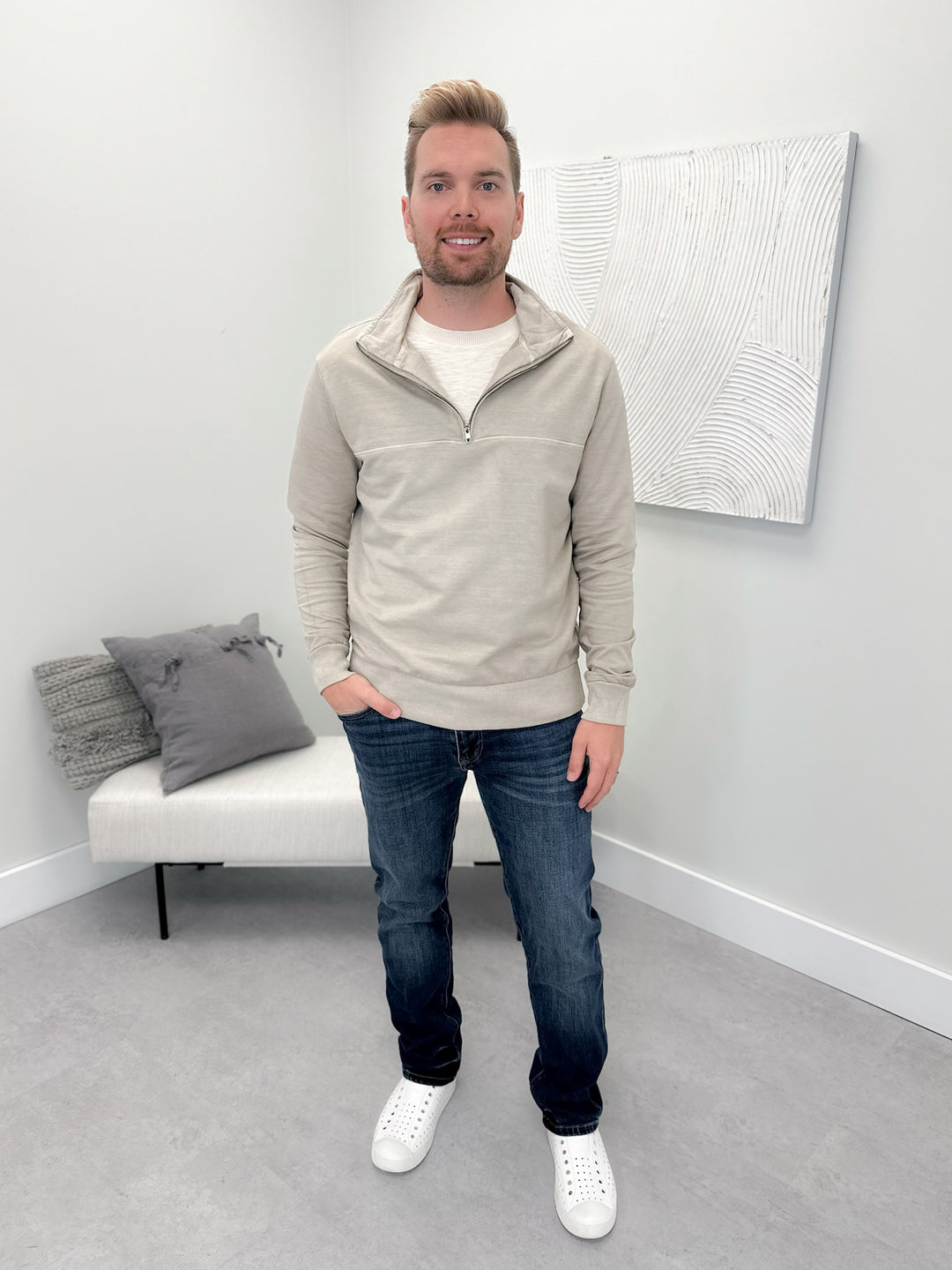 Brock Mens Pullover in Clay