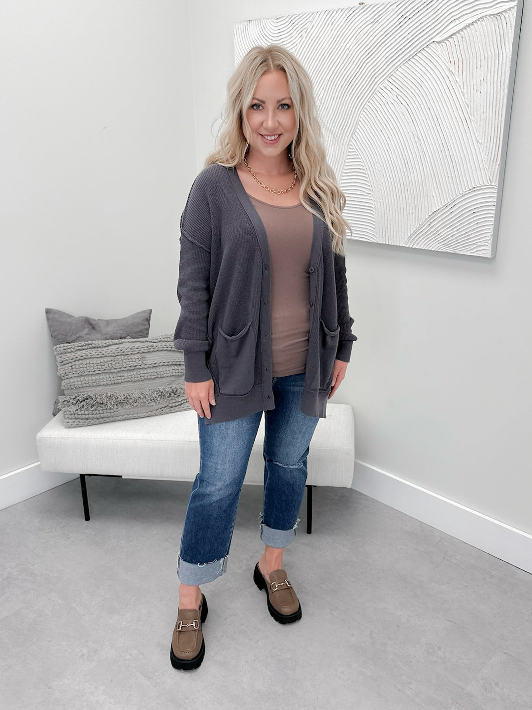 Merna Cardigan in Slate