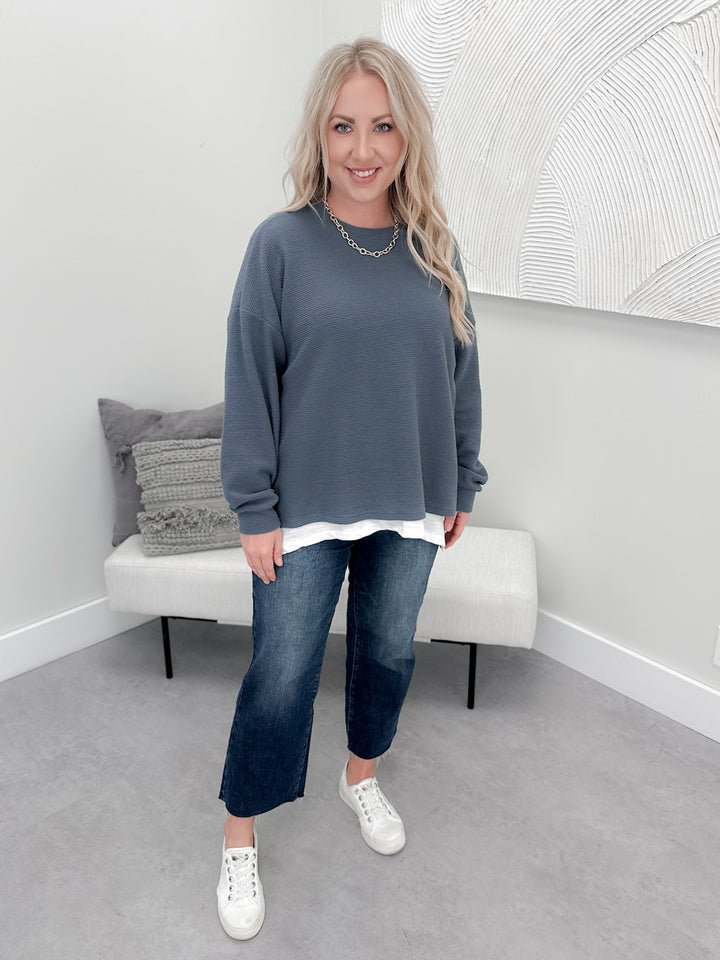 Leona Long Sleeve in Denim Blue