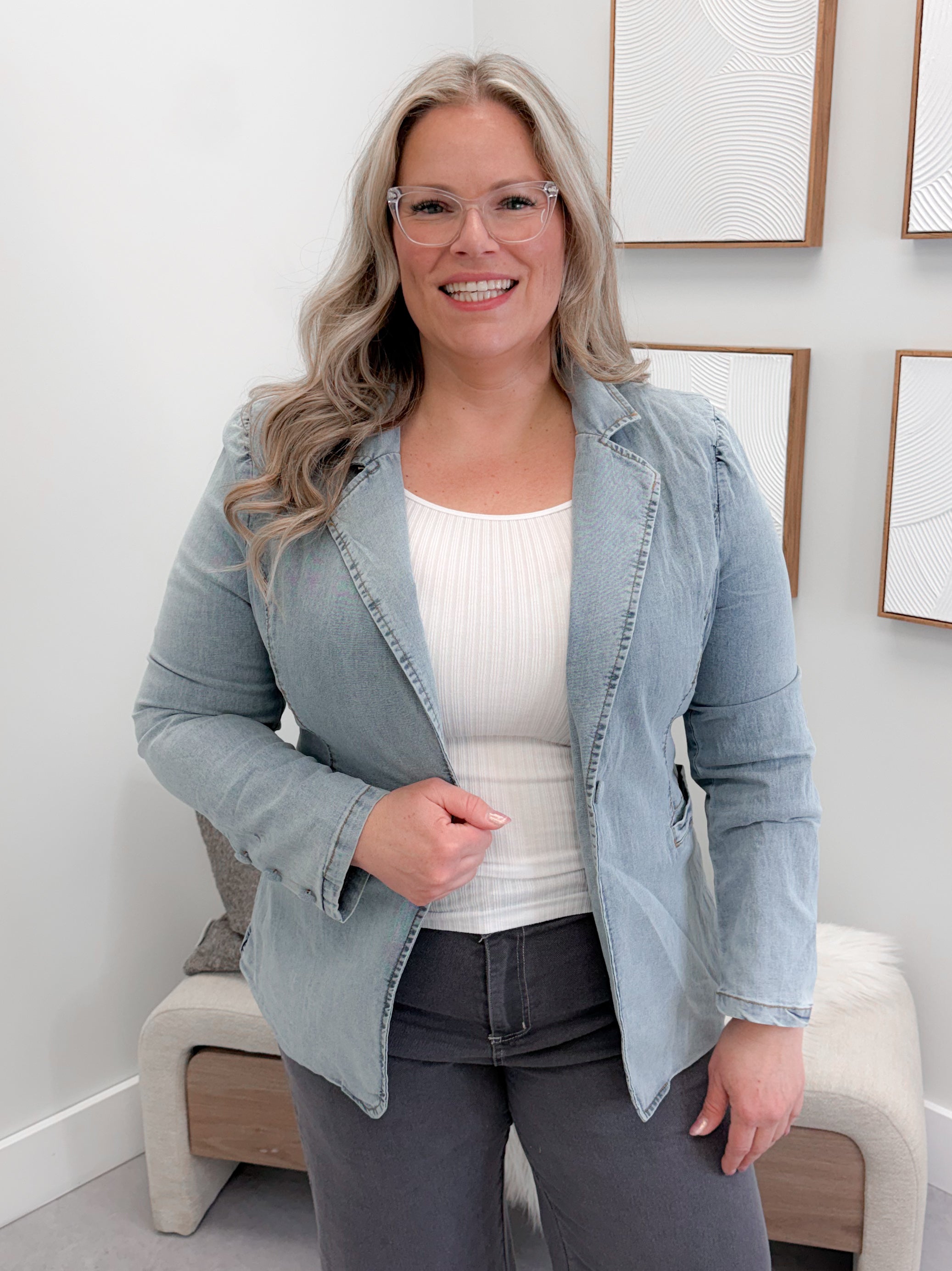 Gale Blazer in Denim Wash