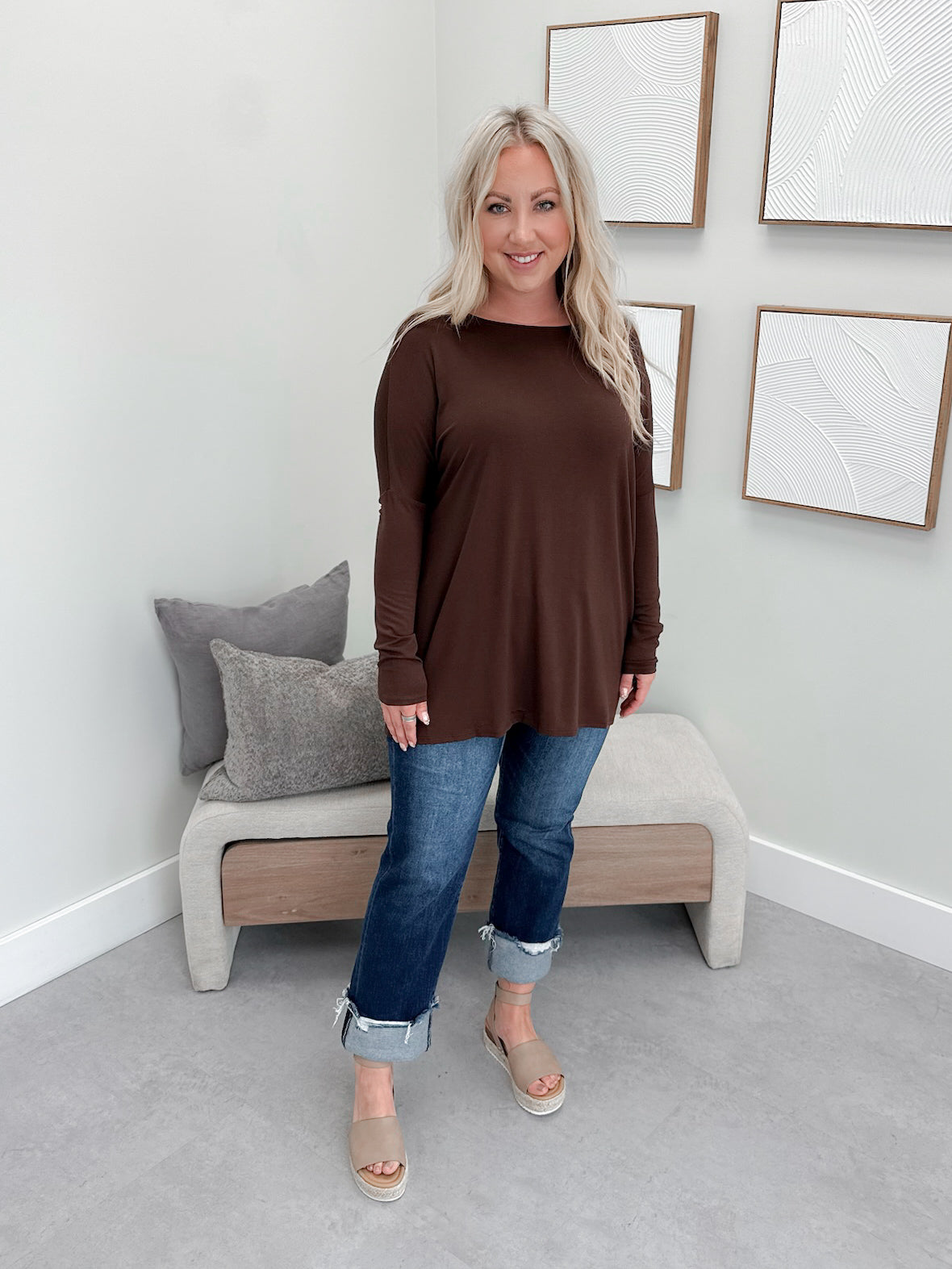 Shania Long Sleeve in Chocolate Brown