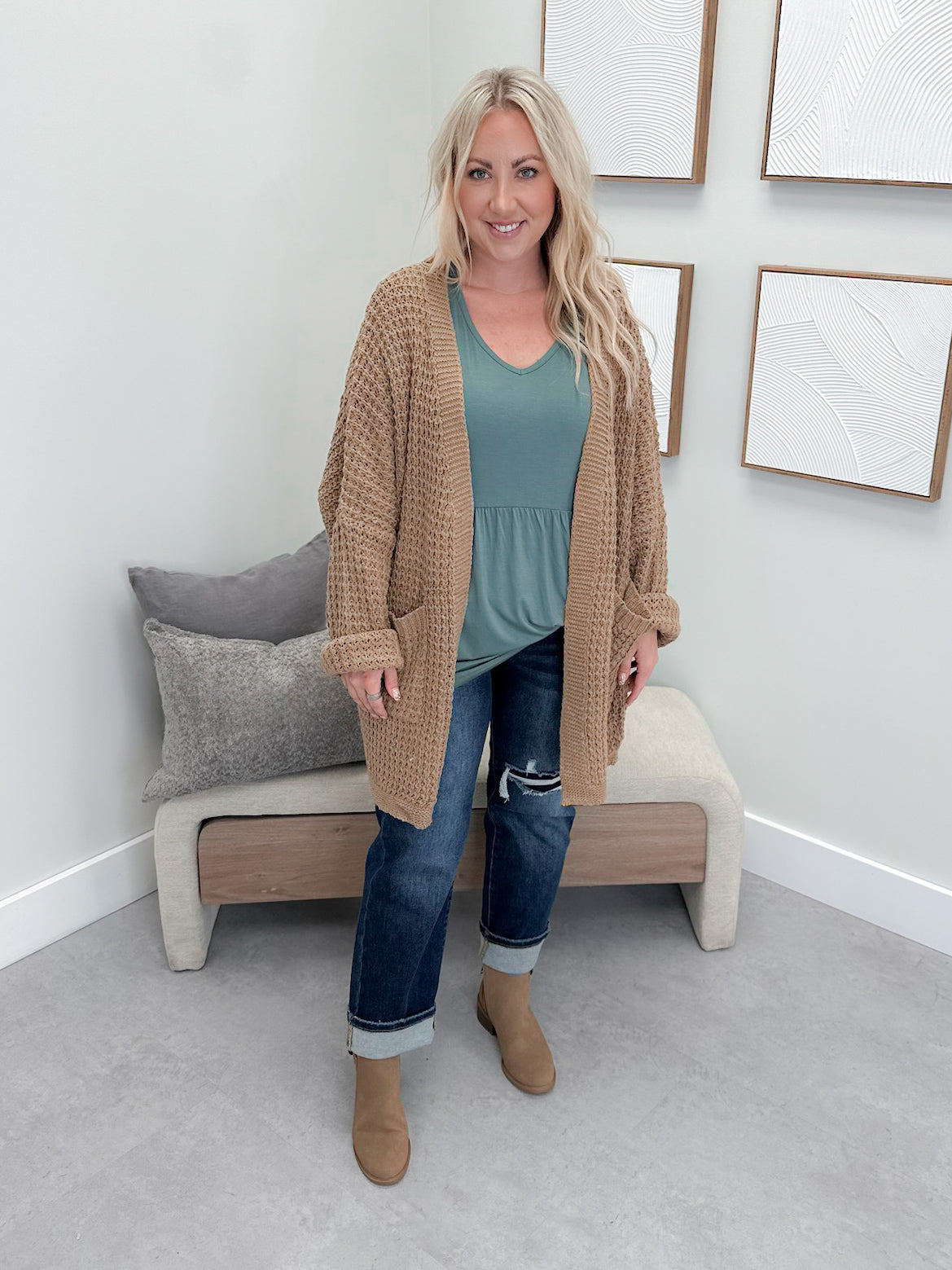Bennett Cardigan in Camel