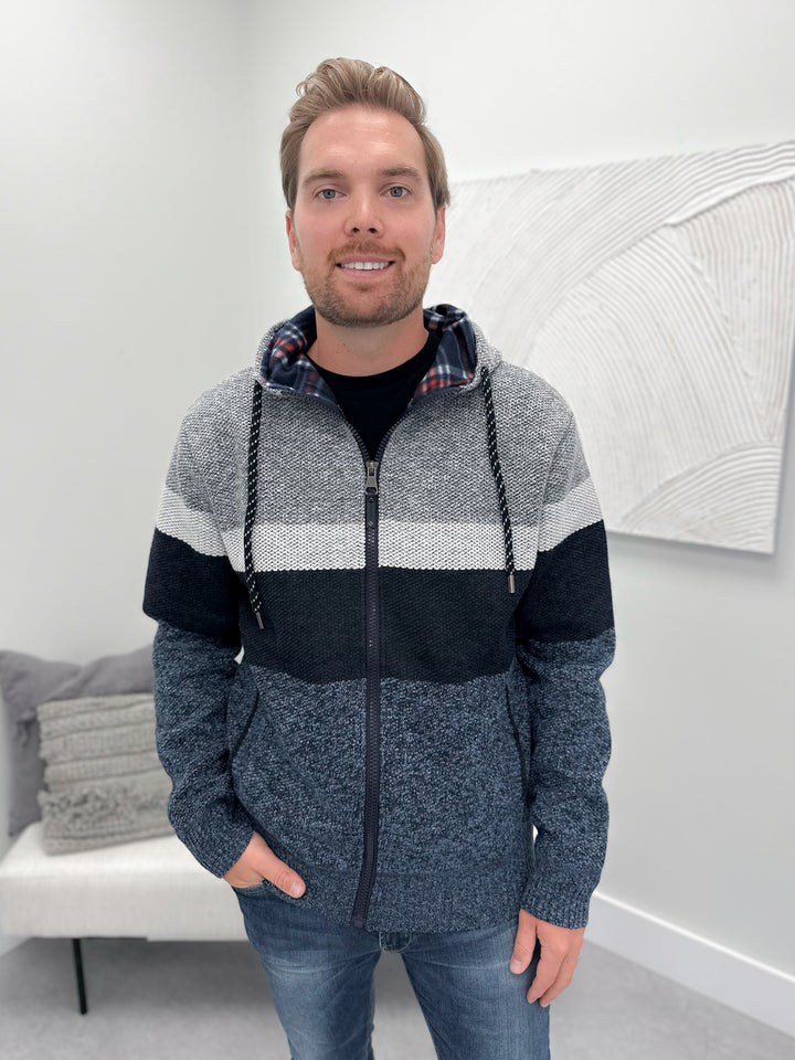 Mens Ernest Sweater Hoodie in Blue