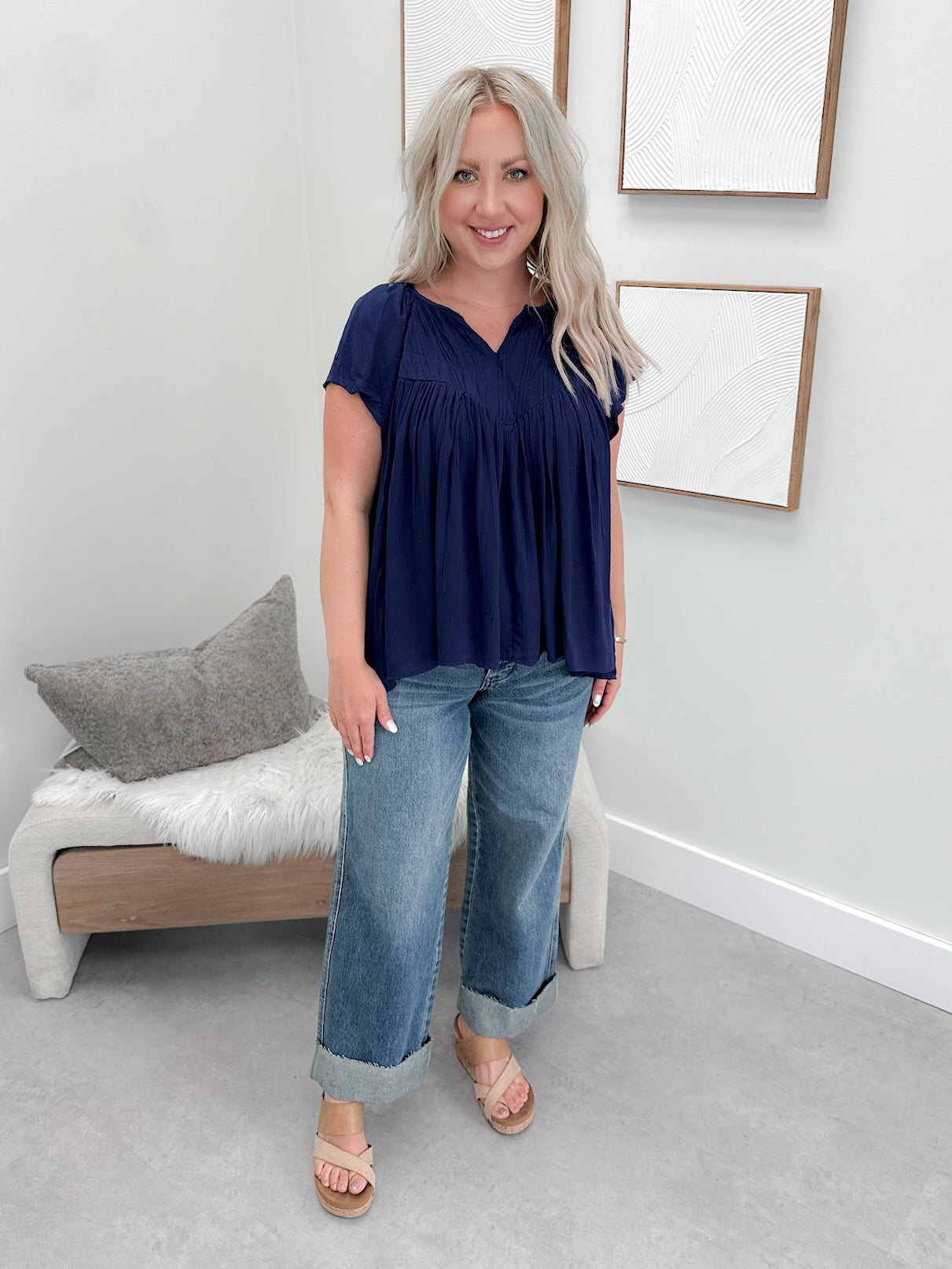 Wander Top in Navy