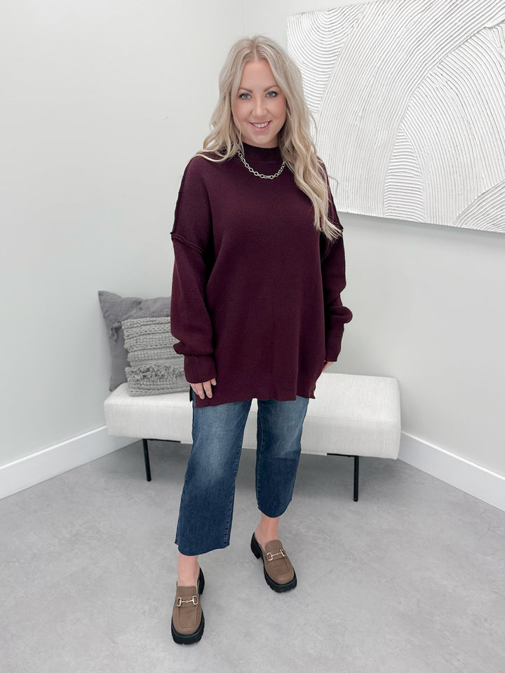 Kofi Cozy Sweater in Burgundy