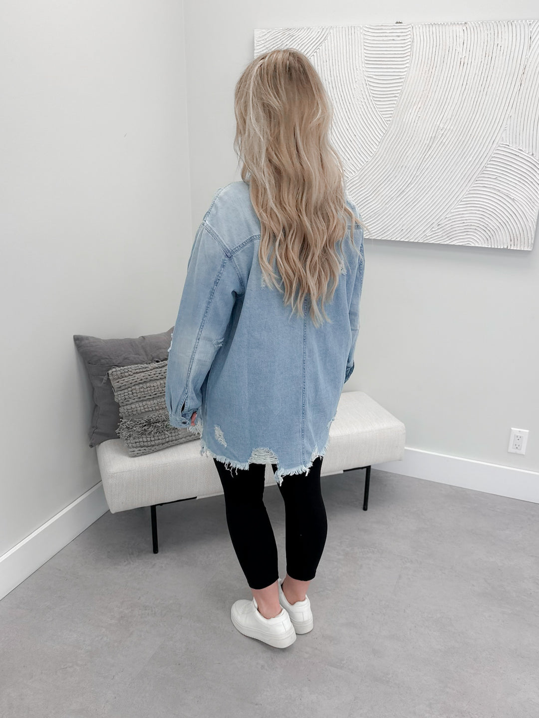 Traiter Denim Shacket in Medium Wash