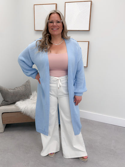 Brielle Long Cardigan in Blue