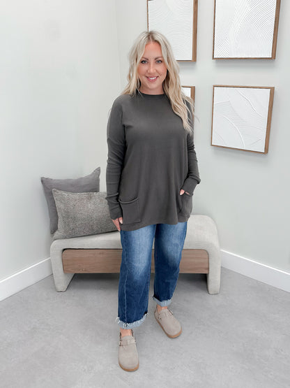 229 Pocket Sweater in Iron by Twenty Nine The Label