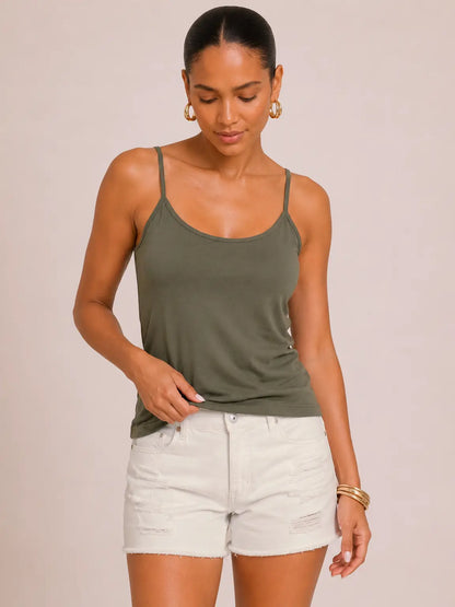 Flawless Fit Spaghetti Strap Tank in Olive