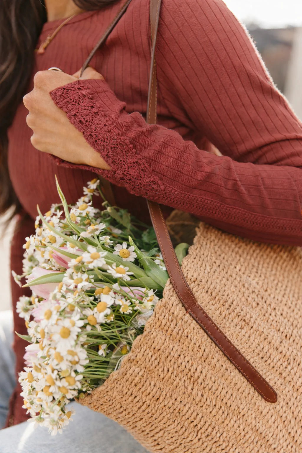 Lovely Lace Long Sleeve in Petal by Ampersand Avenue