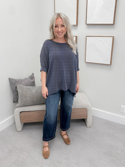 Winslet Wave Tee in Denim Blue