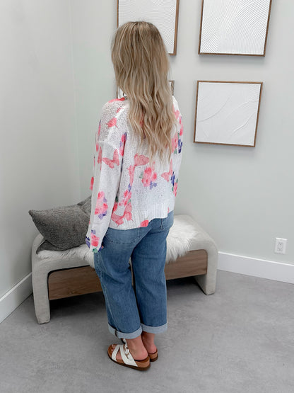 Meadow Sweater in Mixed Pink