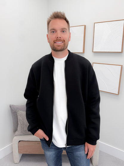 Mens Oswin Bomber Jacket in Black