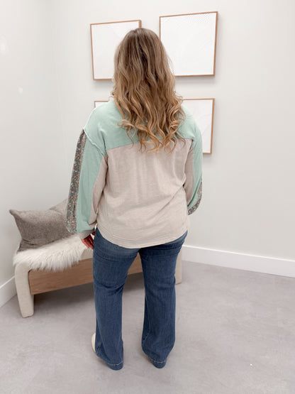 Georgia Top in Mint Grey