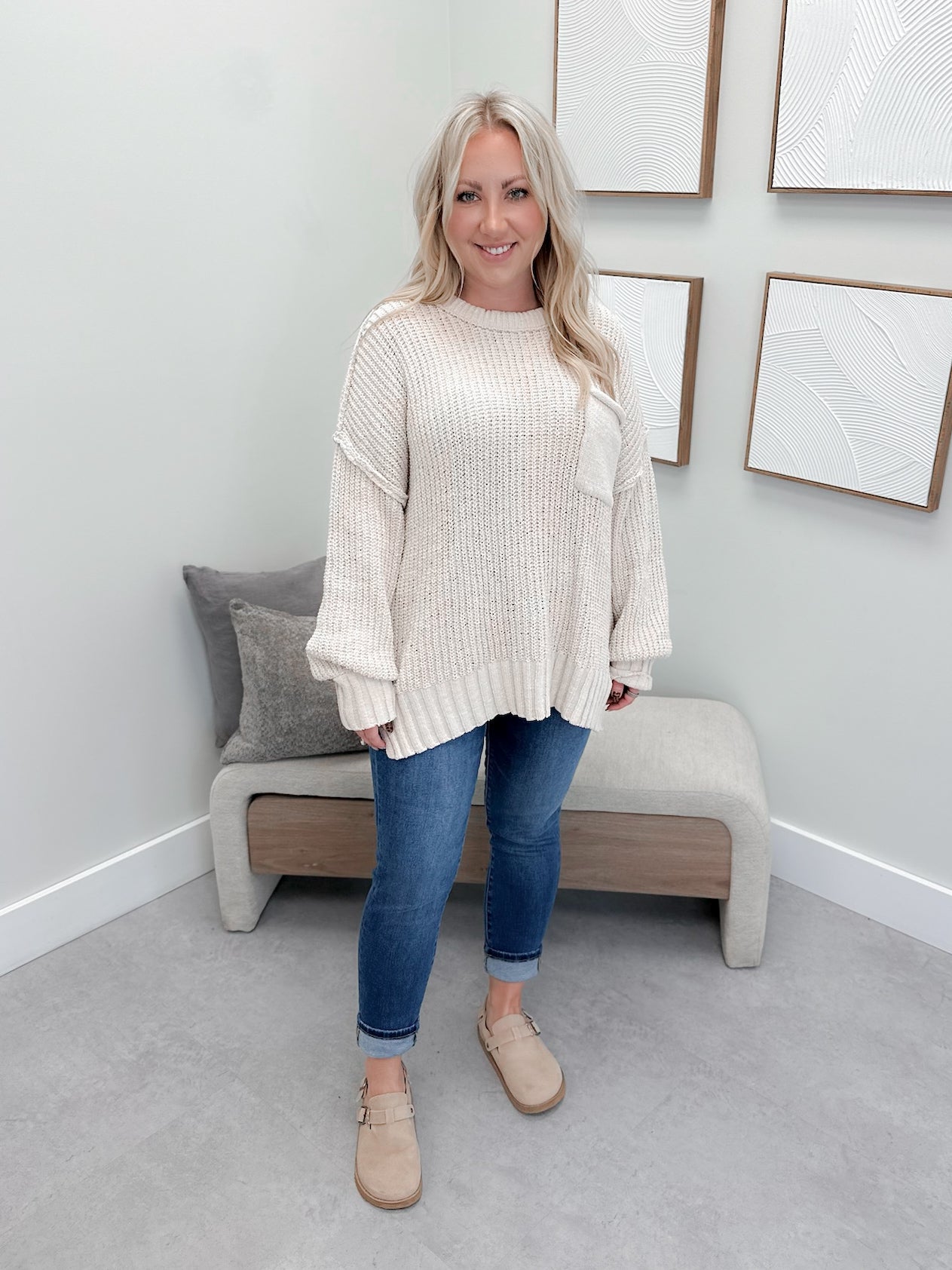 Mitchell Sweater in Ecru