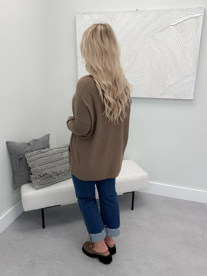 229 Pocket Sweater in Cocoa by Twenty Nine The Label