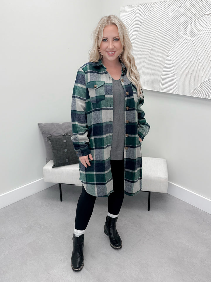 Brooklyn Shacket in Green