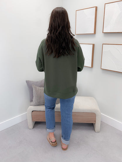 Willow Scuba Pullover in Olive