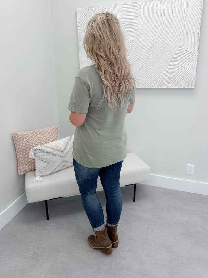 Hello Fall Tee in Sage by Ash + Antler