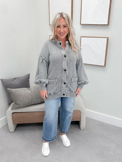 Scottie Cardigan in Washed Grey