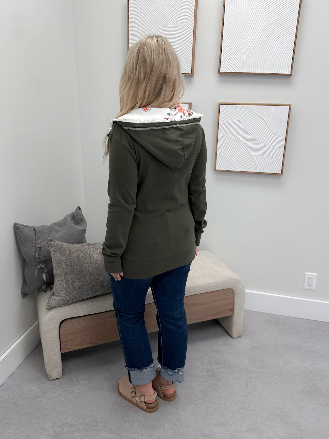HalfZip Sweatshirt in Lace Gardens by Ampersand Avenue