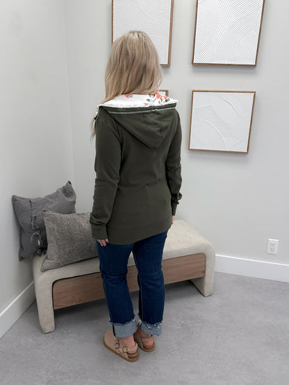 HalfZip Sweatshirt in Lace Gardens by Ampersand Avenue