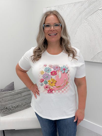 Smiley in Bloom Graphix Tee