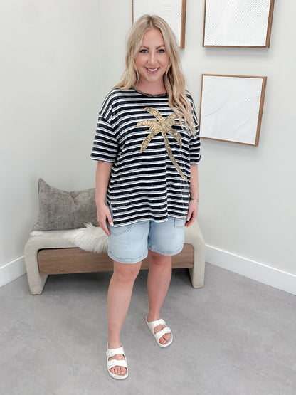 Verge Tee in Blue Stripe