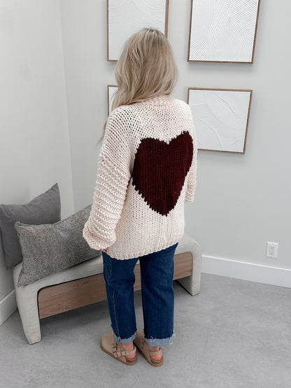 Andi Heart Cardigan in Blush
