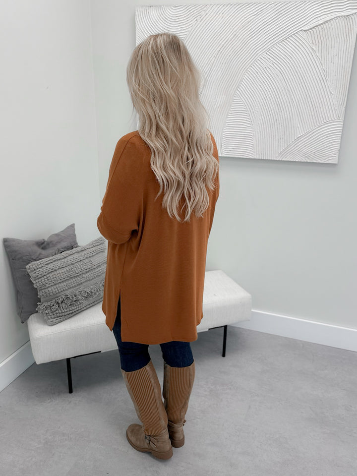 Tobin Cardi in Chestnut