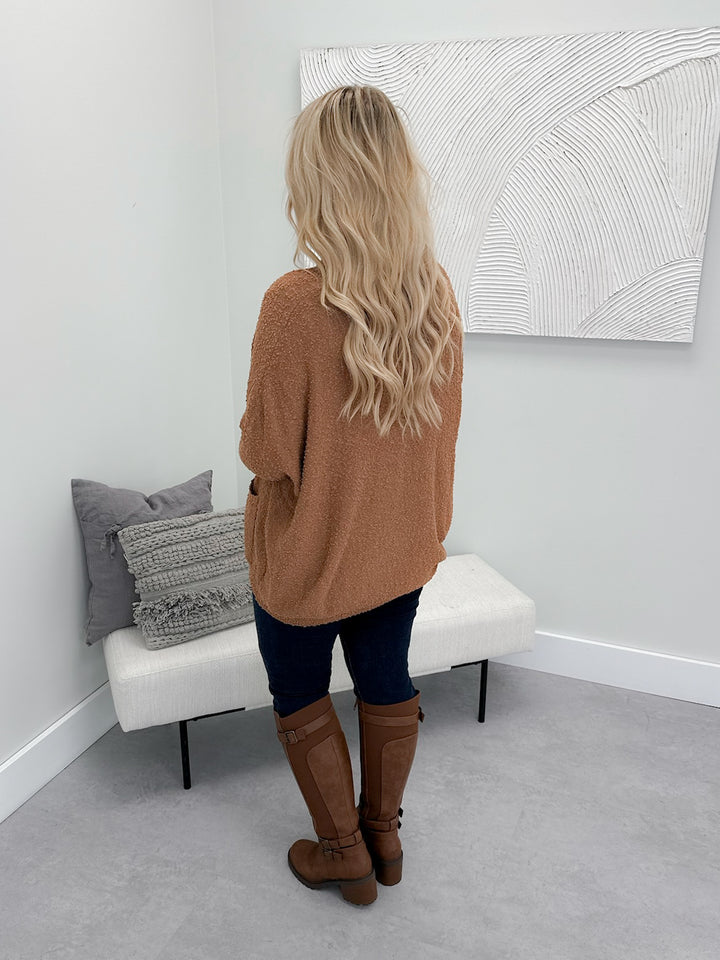 Clare Cardi in Camel