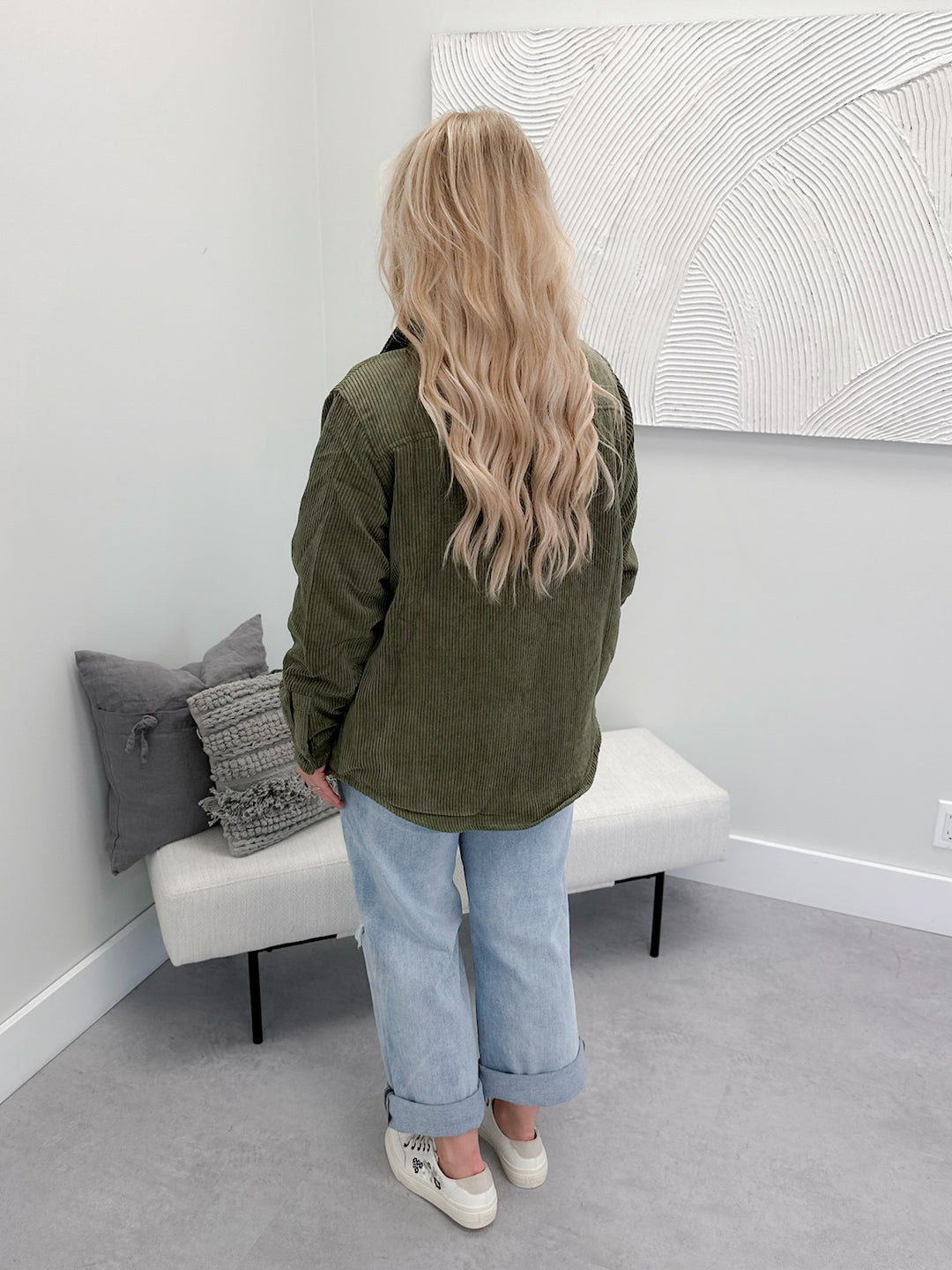 Flipside Shacket in Olive ( Reversible )