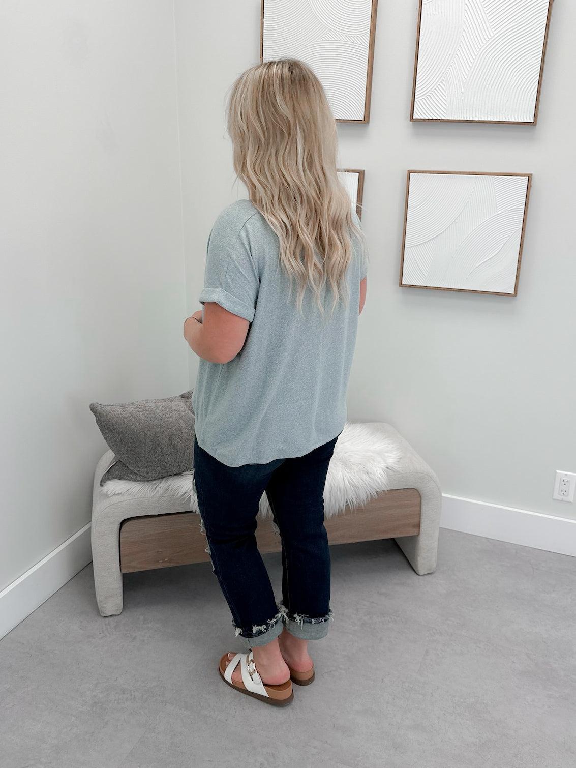 Lana Tee in Heather Blue