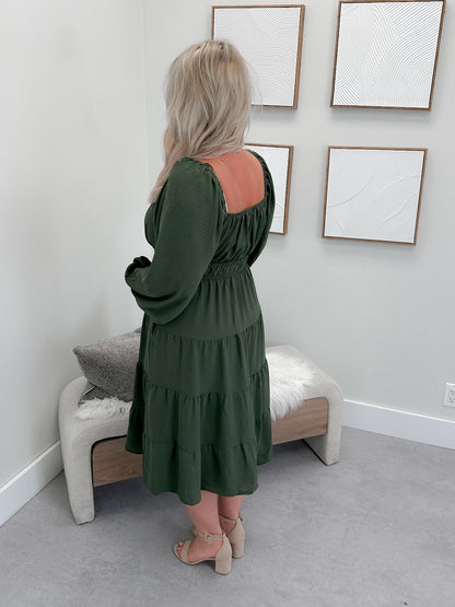 Elda Dress in Olive