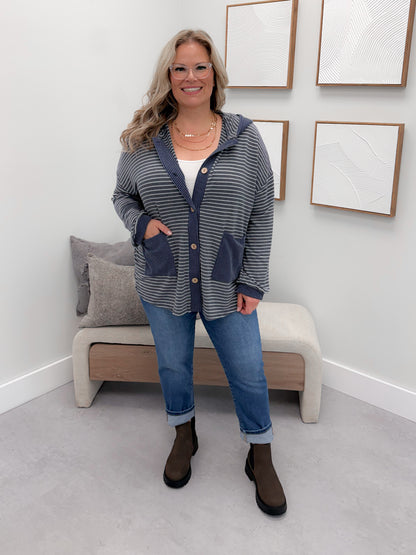 Maisy Button Up in Navy