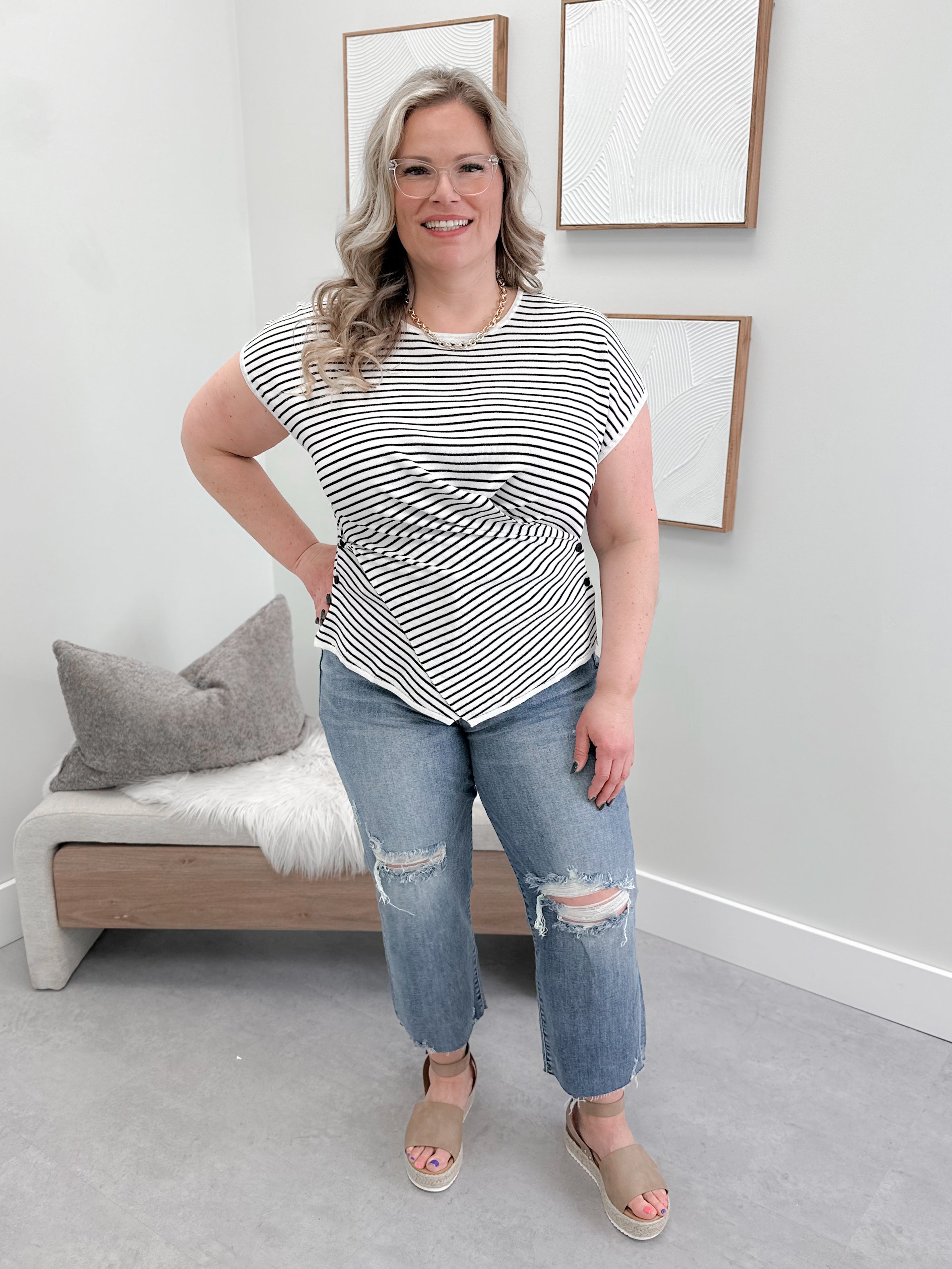 Criss Cross Top in Stripes