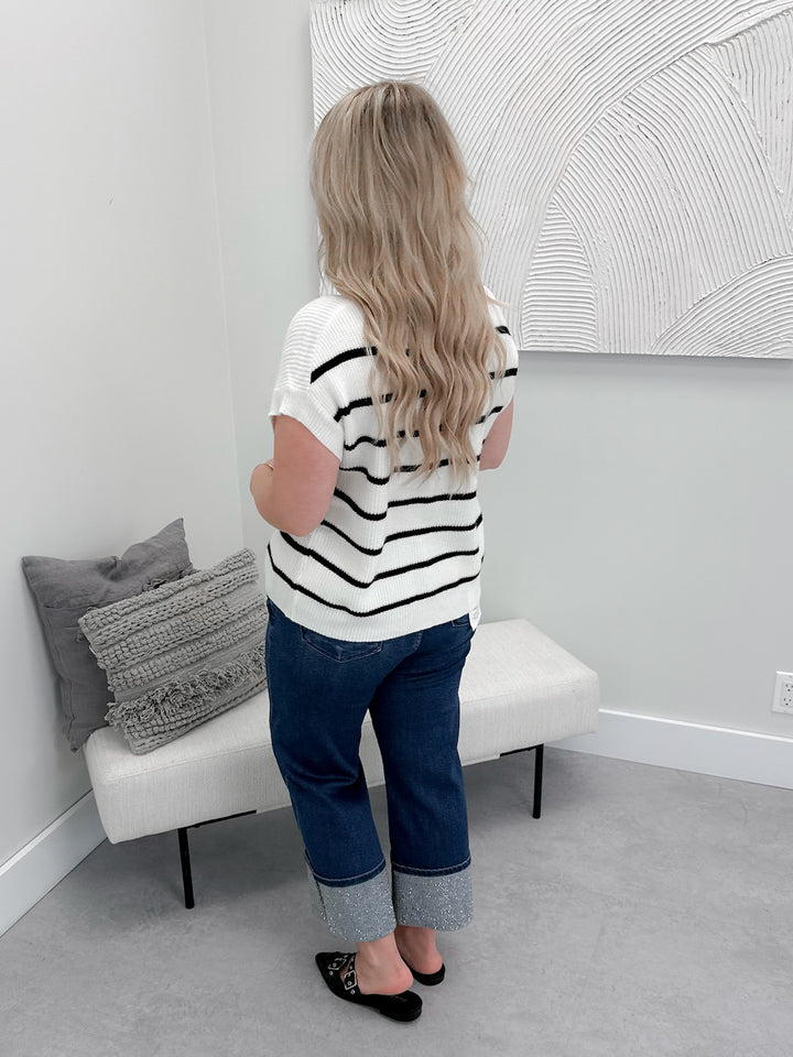 Suki Striped Sweater in Ivory