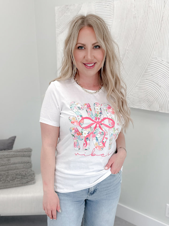 Summer Vibes Tee in White by The Graphix Shop