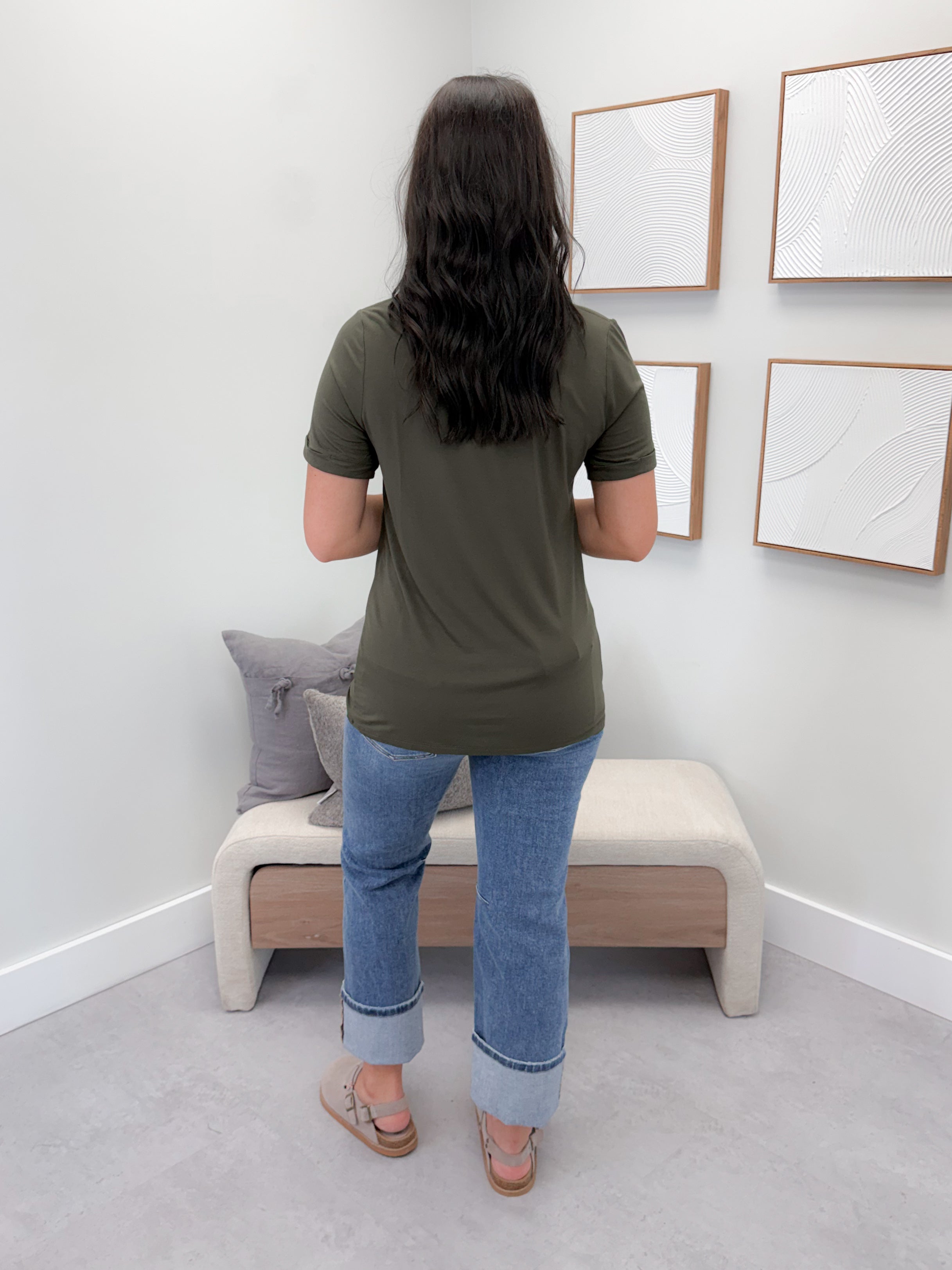 Coralie Tee in Dark Olive