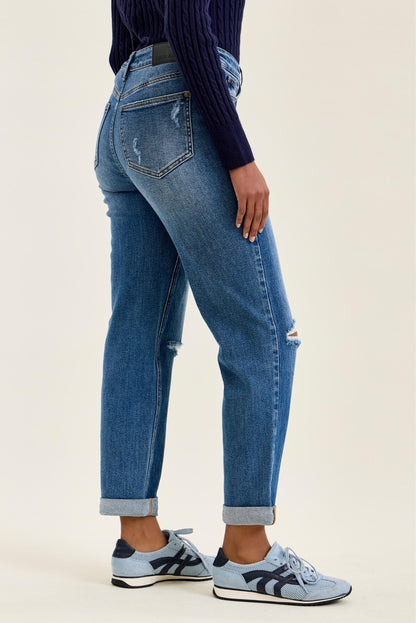 Billie Boyfriend High Rise Rigid Magic Jeans by Judy Blue