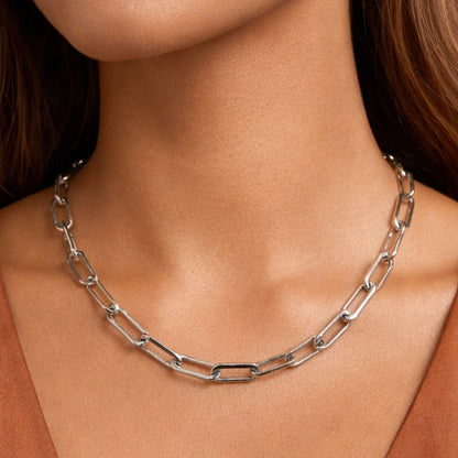 Steel Chain Necklace in Silver